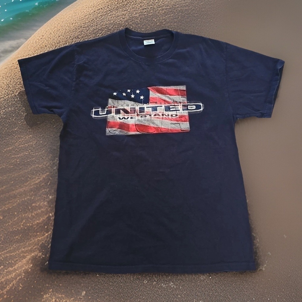 Vintage 90s Tshirt United We Stand‎ USA Flag Patriotic 4th Of July 250th